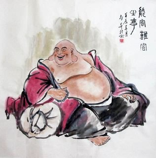 Chinese Maitreya Painting,69cm x 69cm,3448003-x