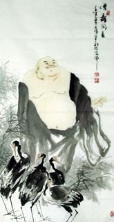 Chinese Maitreya Painting,69cm x 138cm,3754002-x