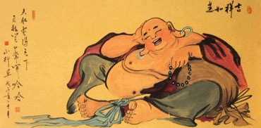 Chinese Maitreya Painting,69cm x 138cm,3773017-x