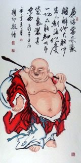 Chinese Maitreya Painting,69cm x 138cm,3906003-x