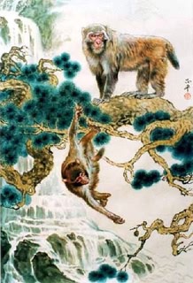 Chinese Monkey Painting,60cm x 90cm,4737037-x