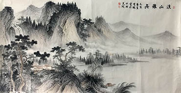 Chinese Mountain and Water Painting,68cm x 136cm,1011053-x