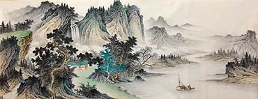 Chinese Mountain and Water Painting,70cm x 180cm,1011088-x