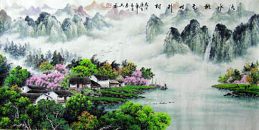 Chinese Mountain and Water Painting,66cm x 136cm,1061035-x