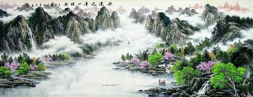 Chinese Mountain and Water Painting,70cm x 180cm,1061047-x