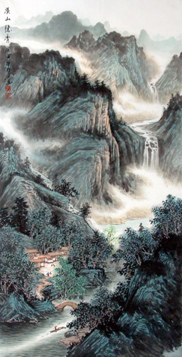Mountain and Water,69cm x 138cm(27〃 x 54〃),1068022-z