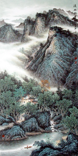 Mountain and Water,69cm x 138cm(27〃 x 54〃),1068023-z