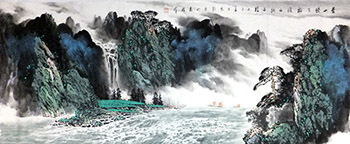 Chinese Mountain and Water Painting,70cm x 180cm,1095083-x