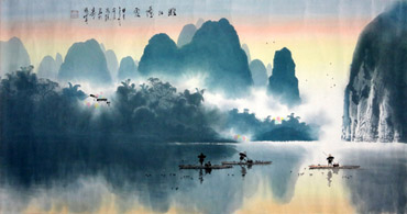 Chinese Mountain and Water Painting,66cm x 136cm,1095760-x