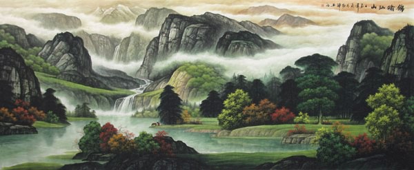 Mountain and Water,140cm x 360cm(55〃 x 142〃),1135069-z