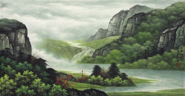 Chinese Mountain and Water Painting,48cm x 96cm,1135091-x