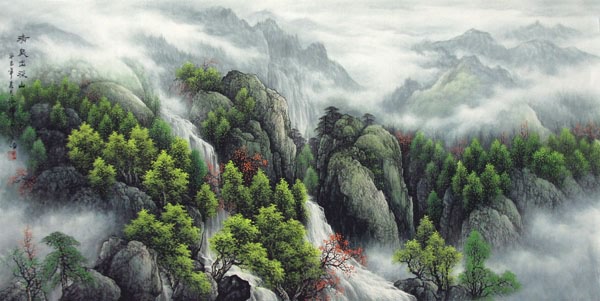 Mountain and Water,69cm x 138cm(27〃 x 54〃),1135097-z
