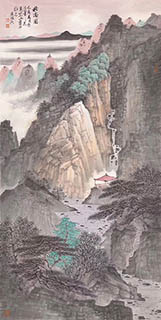 Chinese Mountain and Water Painting,68cm x 136cm,zzb11116005-x