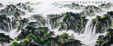 Chinese Mountains Painting,96cm x 240cm,1061046-x
