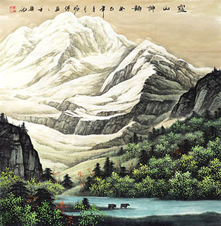 Chinese Mountains Painting,68cm x 68cm,1135135-x