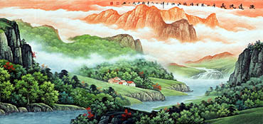 Chinese Mountains Painting,70cm x 180cm,1135137-x