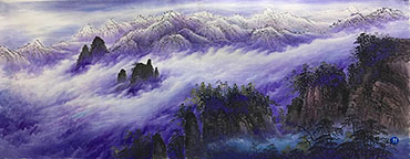 Chinese Mountains Painting,70cm x 180cm,1387006-x