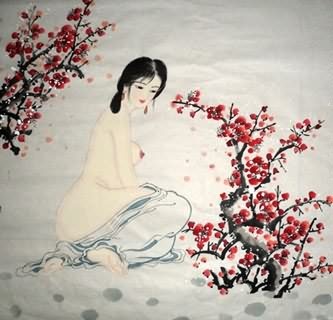 Chinese Nude Girl Painting,69cm x 69cm,3719020-x