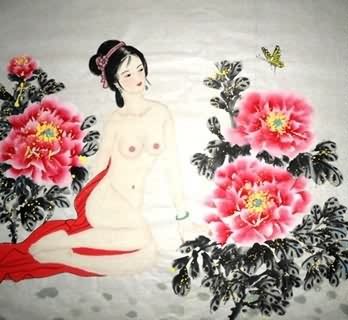 Chinese Nude Girl Painting,69cm x 69cm,3719021-x