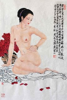 Chinese Nude Girl Painting,69cm x 46cm,3776034-x