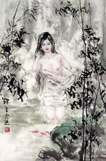 Chinese Nude Girl Painting,69cm x 46cm,3798016-x