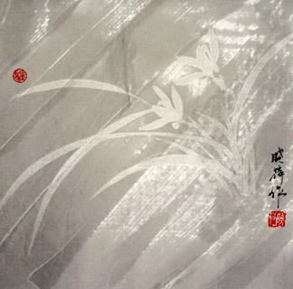 Chinese Orchid Painting,33cm x 33cm,2411001-x