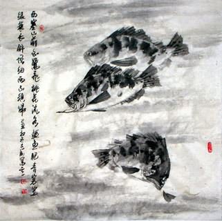 Chinese Other Fishes Painting,69cm x 69cm,2360007-x