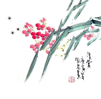 Chinese Other Flowers Painting,33cm x 33cm,2396022-x