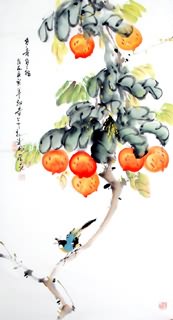 Chinese Peach Painting,50cm x 100cm,2437010-x