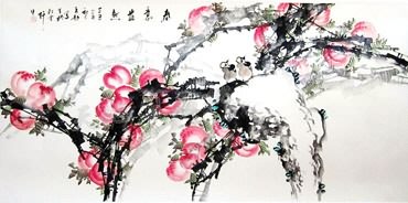 Chinese Peach Painting,80cm x 160cm,2565001-x