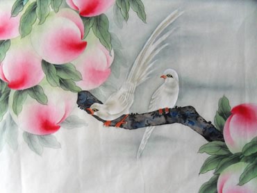 Chinese Peach Painting,66cm x 66cm,2609005-x