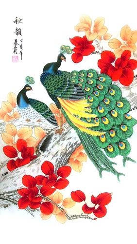 Peacock Peahen,55cm x 100cm(22〃 x 39〃),2703022-z