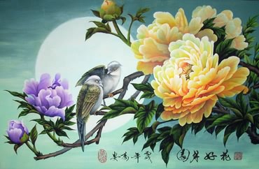 Chinese Peony Painting,34cm x 46cm,2328001-x