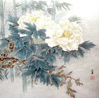Chinese Peony Painting,66cm x 66cm,2389019-x