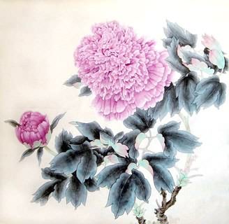 Chinese Peony Painting,66cm x 66cm,2389020-x