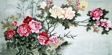 Chinese Peony Painting,69cm x 138cm,2473004-x