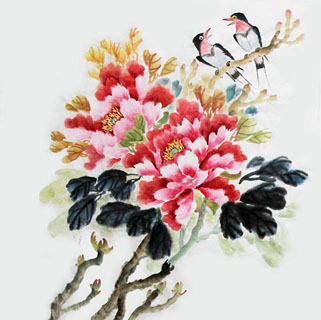 Chinese Peony Painting,50cm x 50cm,2485092-x