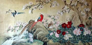 Chinese Pheasant Painting,120cm x 240cm,2352041-x