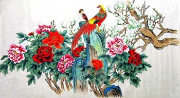 Chinese Pheasant Painting,90cm x 180cm,2383012-x