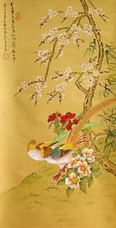 Chinese Pheasant Painting,40cm x 80cm,2439003-x