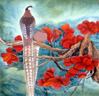 Chinese Pheasant Painting,69cm x 69cm,2614045-x