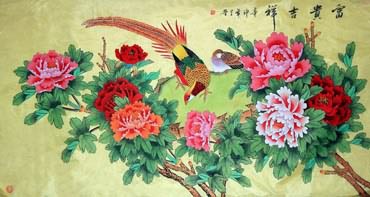 Chinese Pheasant Painting,95cm x 185cm,2617048-x