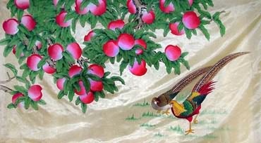 Chinese Pheasant Painting,97cm x 192cm,2617050-x