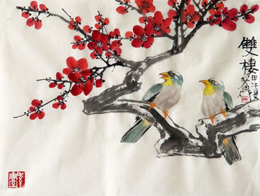 Chinese Plum Blossom Painting,35cm x 45cm,2388137-x