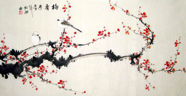 Chinese Plum Blossom Painting,66cm x 136cm,2398001-x