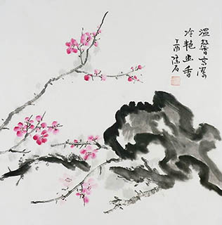 Chinese Plum Blossom Painting,50cm x 50cm,2407027-x