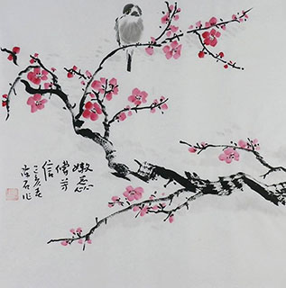 Chinese Plum Blossom Painting,50cm x 50cm,2407038-x