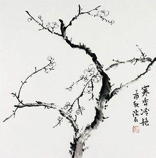 Chinese Plum Blossom Painting,50cm x 50cm,2407052-x