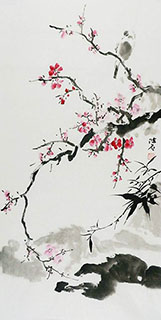 Chinese Plum Blossom Painting,50cm x 100cm,2407060-x