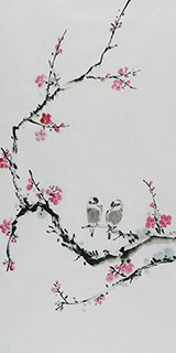 Chinese Plum Blossom Painting,50cm x 100cm,2407073-x